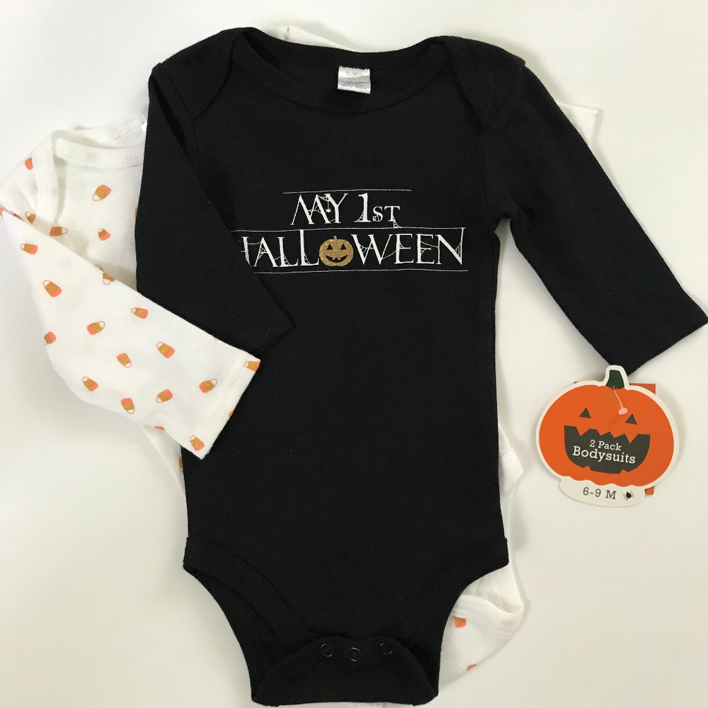 Halloween Baby Girl 2-pk Bodysuits Black Sparkle